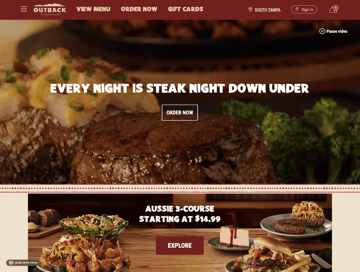 Outback Steakhouse — Website