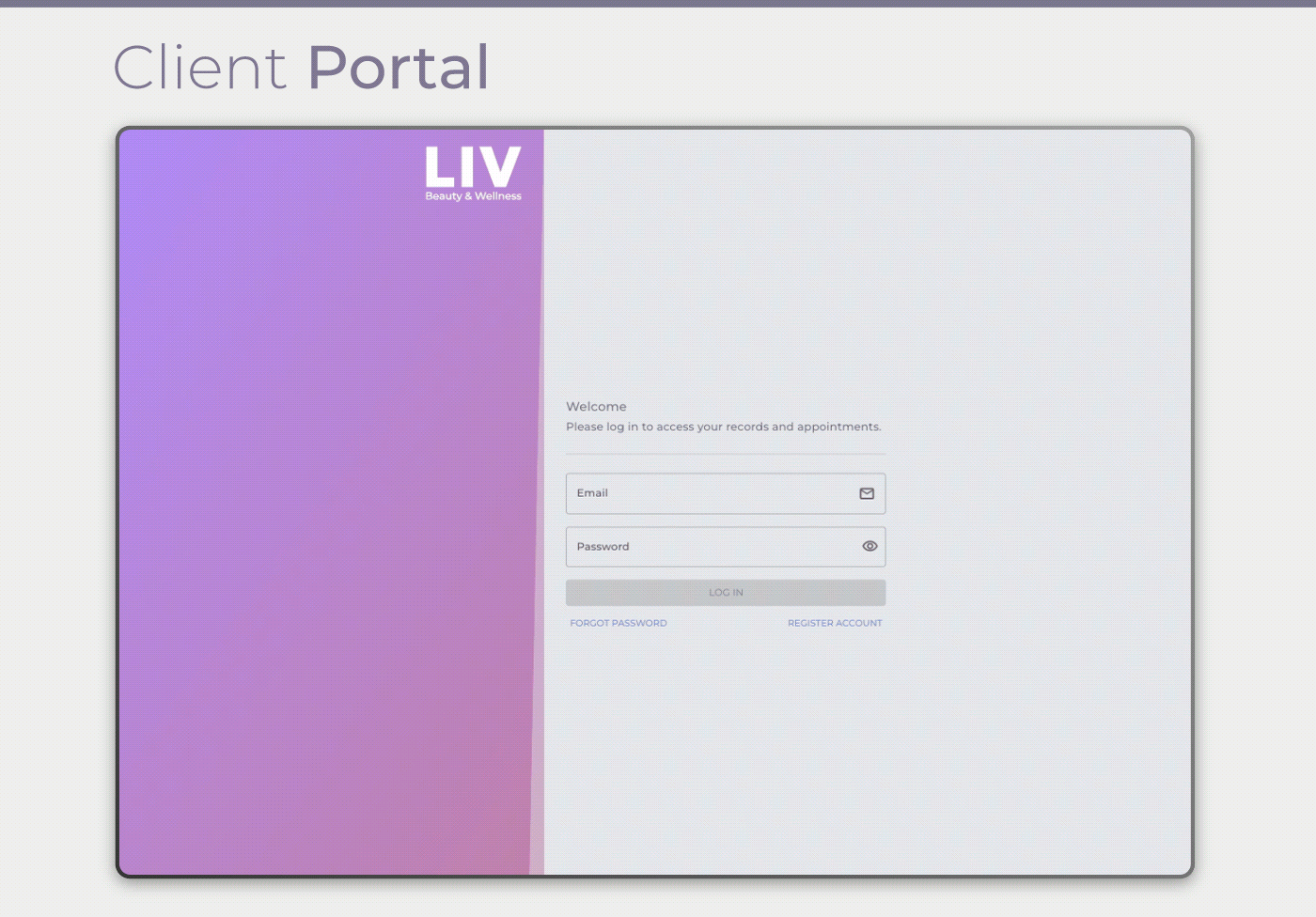 LIV Beauty & Wellness — EHR Client Portal
